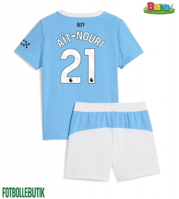 Manchester City Rayan Ait-Nouri #21 Hemmaställ Barn 2025-26 Kortärmad (+ Korta byxor)